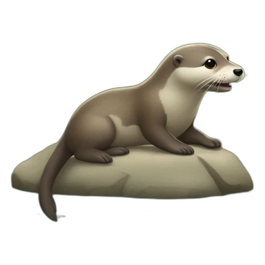 Loutre Sur un chien sticker