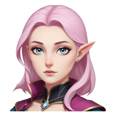 Vi from Arcane (Netflix Animation)

Face Shape: Strong, angular with high cheekbones and a defined jawline. Slightly pointed chin.
Skin Tone: Fair with a pinkish undertone.
Eyes: Large, almond-shaped, slightly downward-tilted, grey/light-blue.
Eyebrows: Thick, sharp, slightly arched, adding to her bold expression.
Nose: Small to medium with a slightly upturned tip.
Lips: Full but not overly plump, often pursed or smirking.
Hair: Vivid pink/magenta, left side shaved, right side with long, voluminous bangs partially covering her eye. The back is short and messy.
Other Features: Light freckles, a scar on her right eyebrow.
Expression: Intense and confident, often smirking or glaring.
Accessories: Small silver hoop earring in her left ear.
Tattoo: Roman numeral "VI" on her left cheekbone, below her eye. sticker