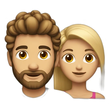 joven pelo rubio y mujer pelo largo jabalíes sticker