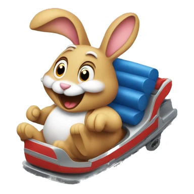 Rabbit riding rollercoaster sticker