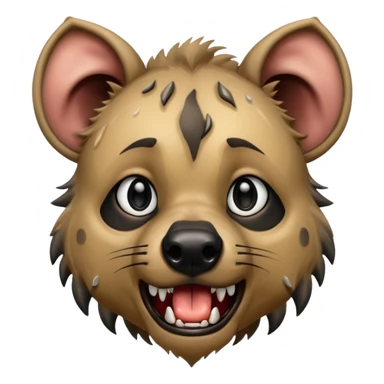 Glossy homeless hyena tearing up sticker