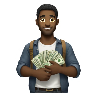 MAN WITH Rupies MONEY IN HAND  sticker