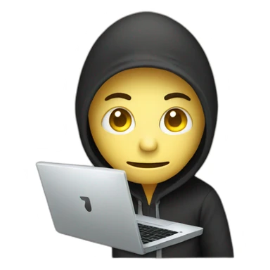 Hacker with laptop sticker