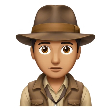 Wearing Indiana Jones hat sticker