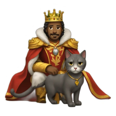 King with a cat sticker