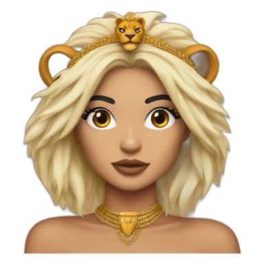 Kylie Jenner wearing a lion head dress sticker