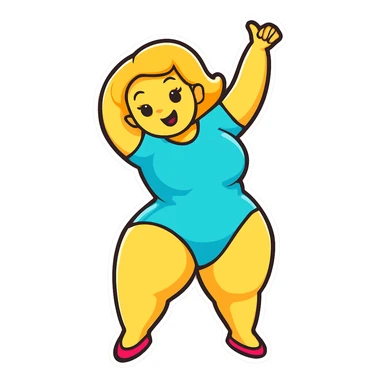 Change hair color to blonde, keep everything else the same, in sticker style. sticker