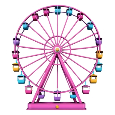 mix pink theme park Ferris wheel sticker