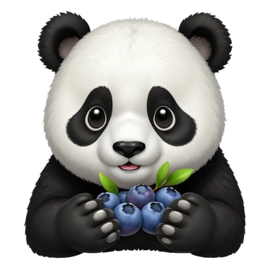 Panda bear eating blueberries sticker