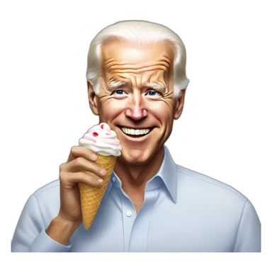 Joe Biden eating ice cream sticker