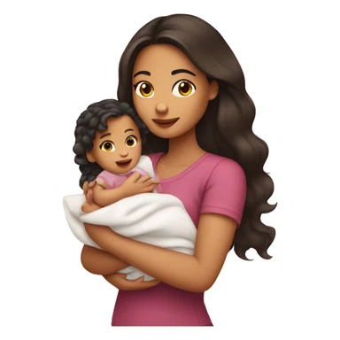 hispanic girl holding 2 month old baby girl sticker