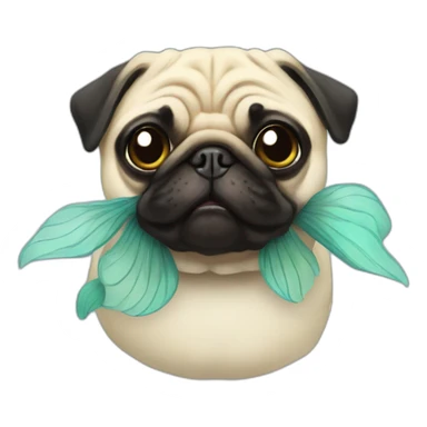 Mermaid pug sticker