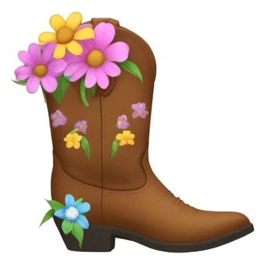 Cowboy boots with flowers sticker