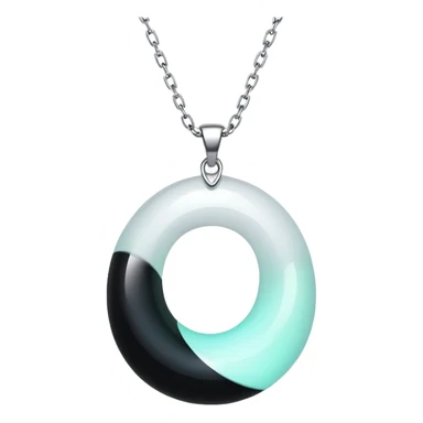 ethereal onyx pendant suspended midair, shimmering silver chain invisible, glowing faintly sticker