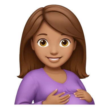 Pregnant Woman with brown hair and light brown skin sticker
