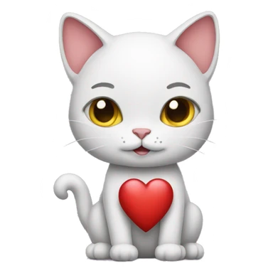 Cat holding a heart that says z sticker