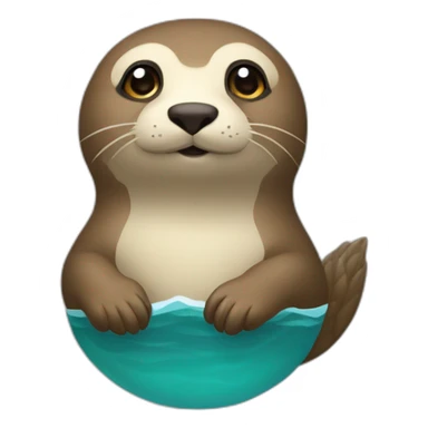 un perroquet sur le dos d'une loutre sticker