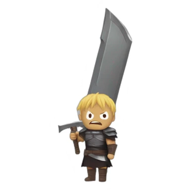 angry berserk guts with large claymore without guard sticker