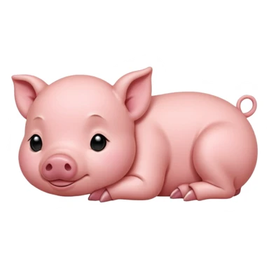 Sleeping Piglet – tiny pink pig curled up, eyes closed sticker