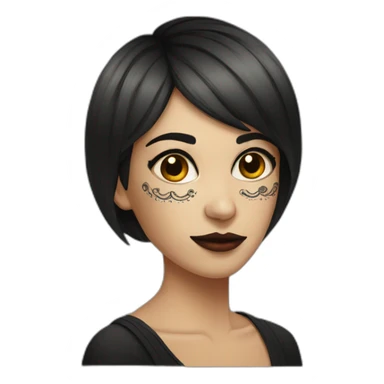 girl short hair dia de los muertos sticker