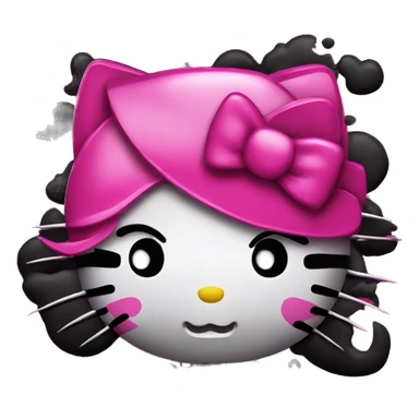 Hello kitty hot pink and black sticker