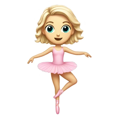 white girl, pink ballet girl. ballet pose sticker