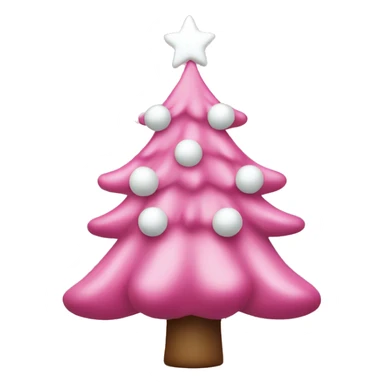 Pink Christmas tree with white ornaments sticker