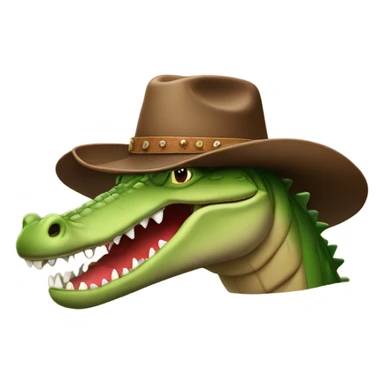 Crocodile wearing a cowboy hat  sticker