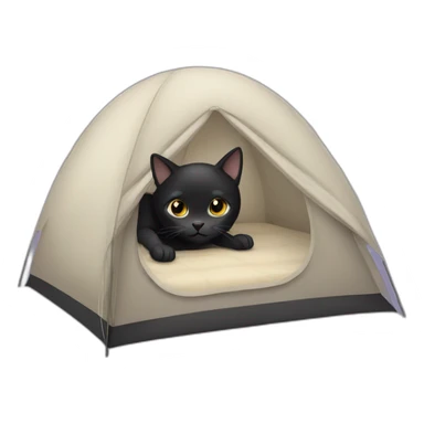 Cute black cat in a mesh tent sticker