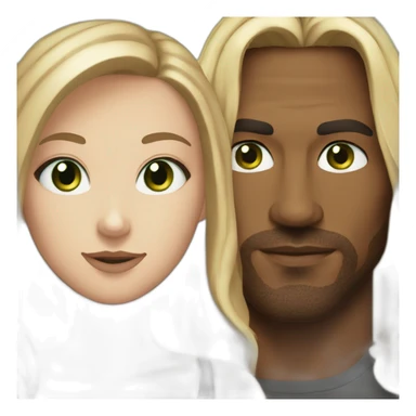 Dwayne Jhonson and White girl green eyes ans very long dark blond hair sticker