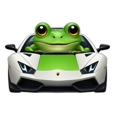 A frog in a Lamborghini  sticker