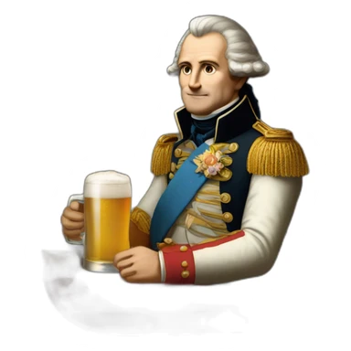 Napoléon qui boit une bière sticker