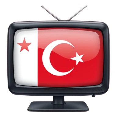 TV screen with the Turkish flag inside sticker