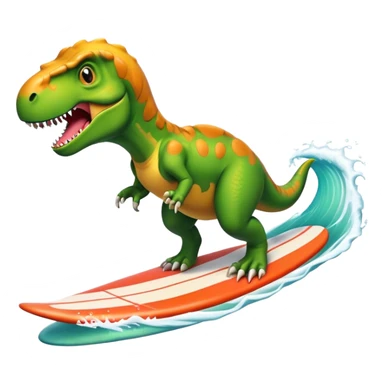 T rex  surfing sticker