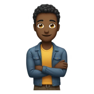 Man crossing his arms with pride sticker