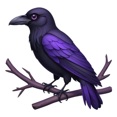 black raven with purple eyes sticker
