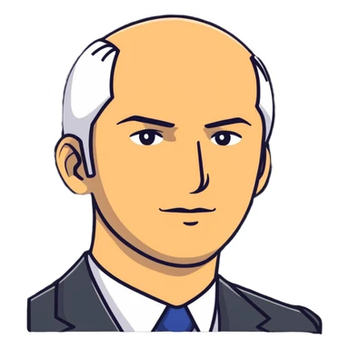 A successful-looking man named Alex Cansani with a professional appearance sticker