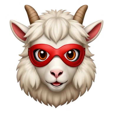 goat wearing a red ski mask sticker