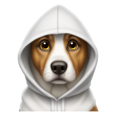 Dog wearing hood sticker