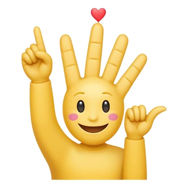 Let there be a middle finger pointing up and smiley emoji with hearts. sticker