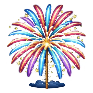 Bright sparkly fireworks in the sky sticker