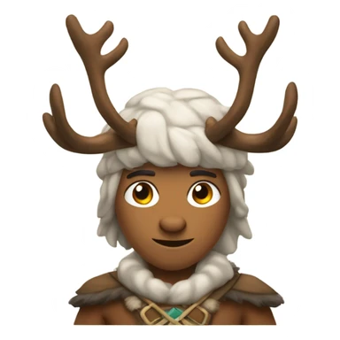 An anthropomorphic male reindeer warrior sticker