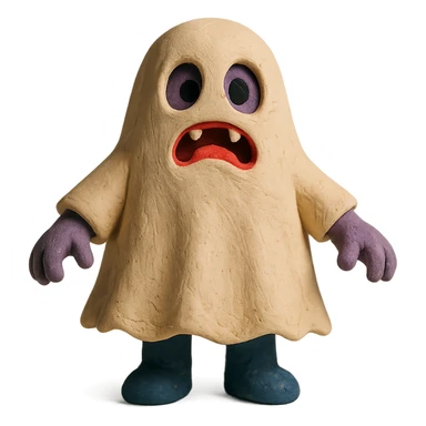 claymation style miedo disfrazado sticker