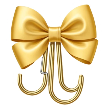 one gold paper clip with a white bow in the middle sticker
