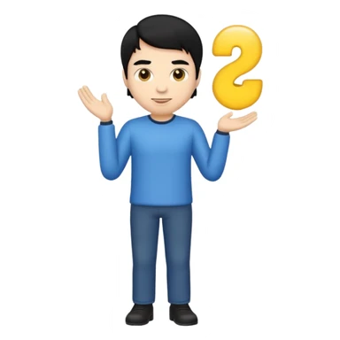 emoji man light skin and black hair, CUERPO COMPLETO sticker