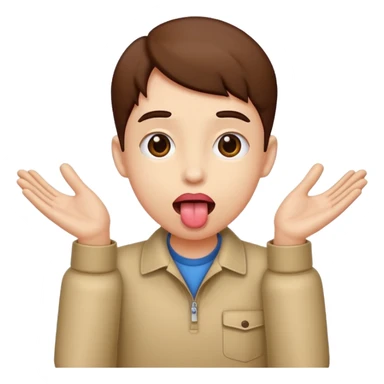 Tounge out with hands to the side sticker