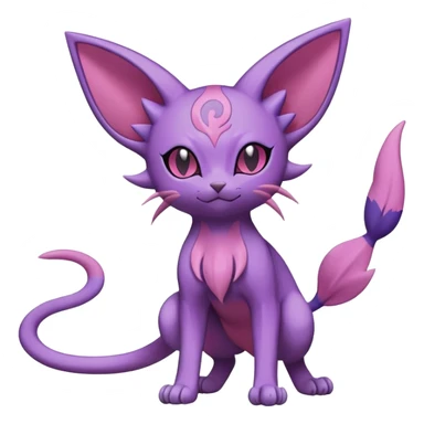 Purrloin-Espeon-Skitty-Pokémon-Fakémon-hybrid-creature (full body) sticker