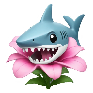  flower with a shark hat sticker