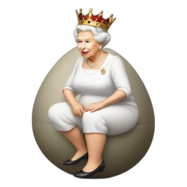 The Queen squatting, laying an egg sticker
