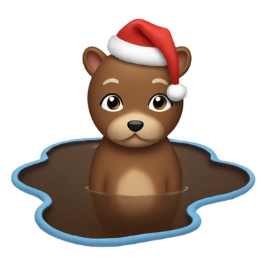 Christmas brown puddle  sticker